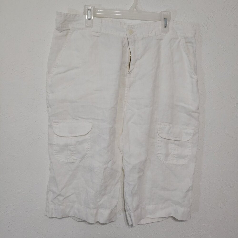 JW Los Angeles Johnny Was Linen Roll Tab Cargo Shorts M
